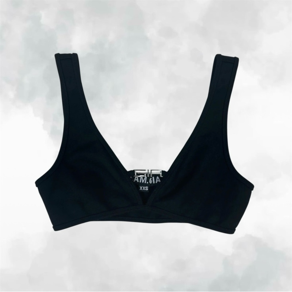 i.am.gia black bra top with silver hardware